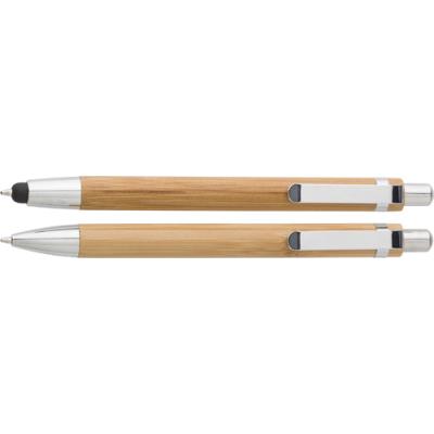 Image of Bamboo pen set in cardboard box