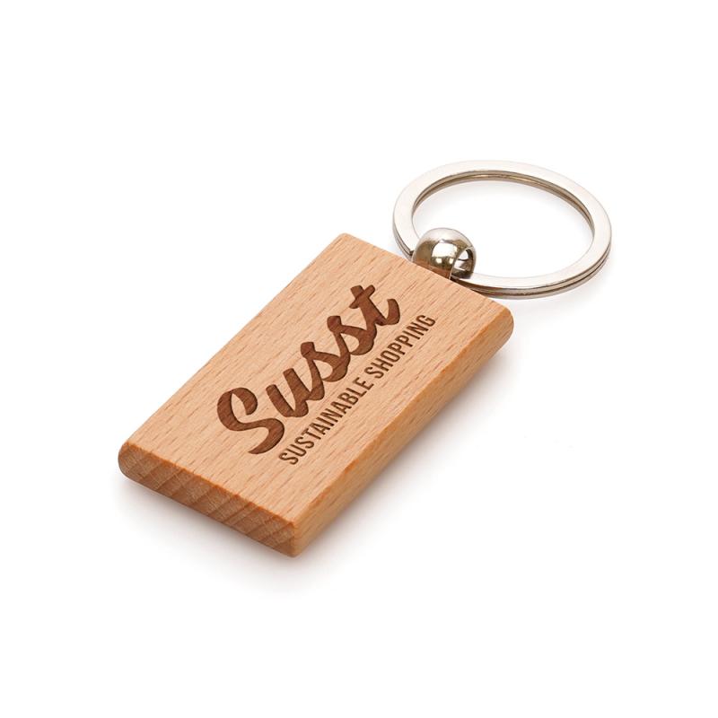 Image of Rectangular Beech Keyring