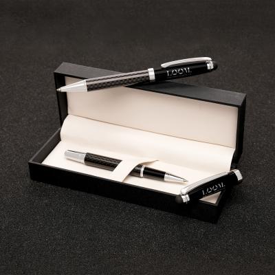 Image of Carbon Fibre Ball Pen & Rollerball Set